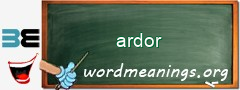 WordMeaning blackboard for ardor